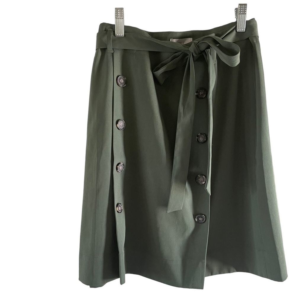 Loft Outlet ALine Skirt with Tie Army Green Size 10